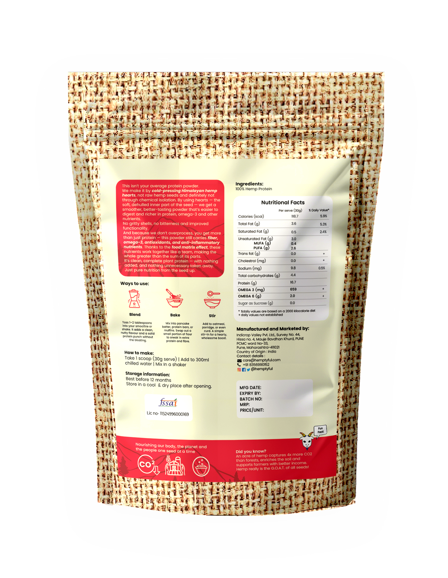 Pure 55% Hemp Protein