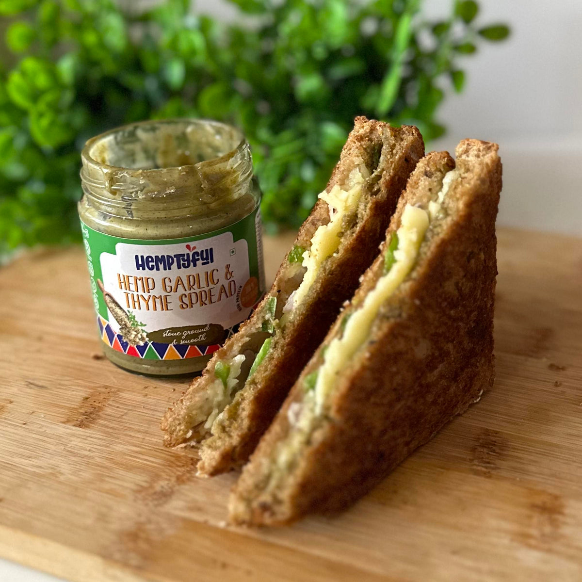 Vegan Cheese Toast with our Signature Hemp Garlic Thyme Spread - Hemptyful