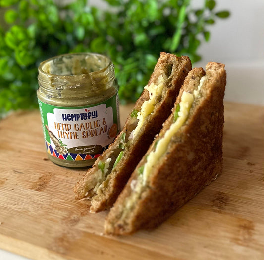 Vegan Cheese Toast with our Signature Hemp Garlic Thyme Spread