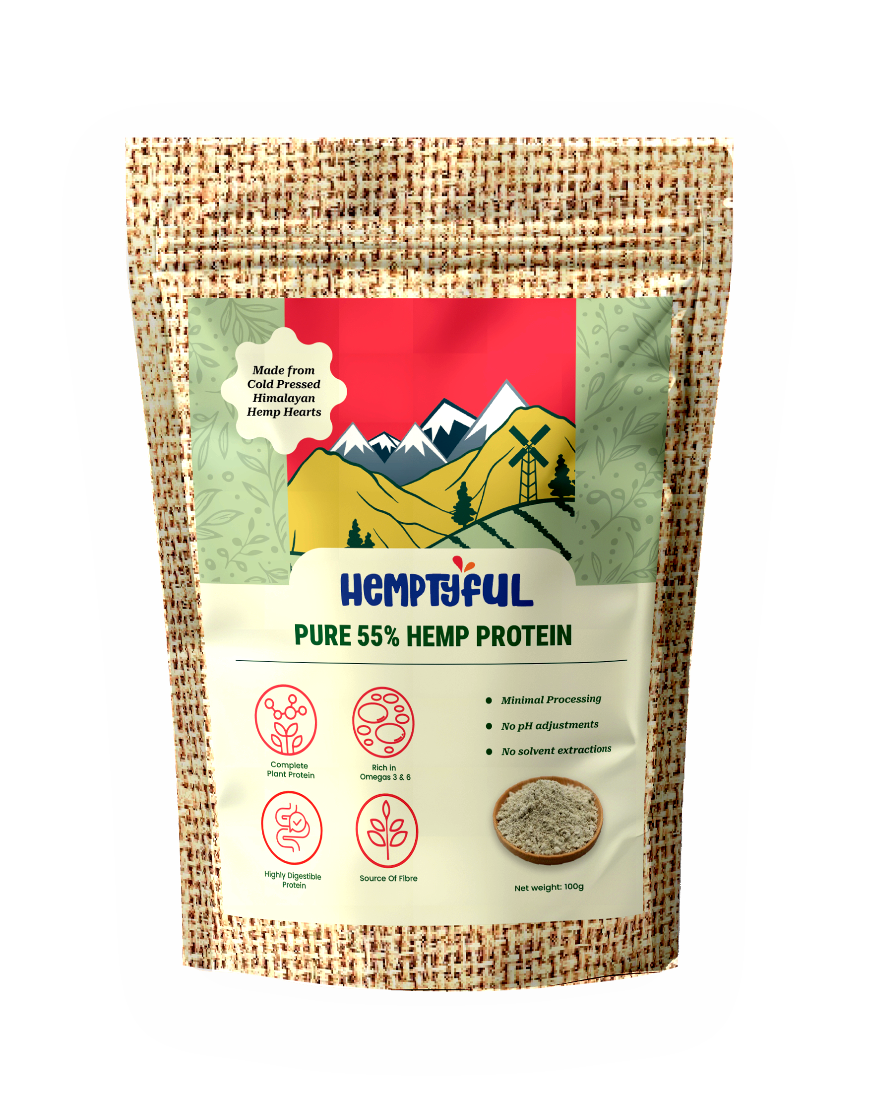 Pure 55% Hemp Protein - Hemptyful